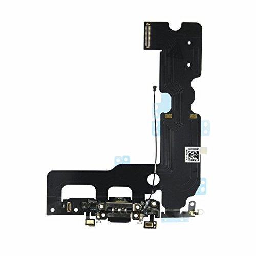 OnlyTech - Connecteur de Charge pour iPhone 7 Plus Noir - Nappe Interne Comprenant Le connecteur de Charge, Le Micro et l'antenne GSM - Compatible Apple
