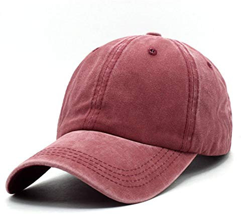 Wennmole Unisex Baseballkappe Outdoor Baseball Cap Verstellbar Erwachsenen Mütze Sport Cool Mode Baseballmütze für Damen Herren (Burgund)