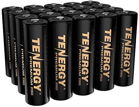 Tenergy Premium PRO High Capacity Rechargeable AA Batteries, 2800mAh, NiMH AA Battery, 20 Pack Rechargeable Batteries