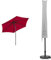 Schneider-Schirme Sevilla 270 cm Ø Sonnenschirme, rot & Schneider Schutzhülle für Sonnenschirm, Silber, bis ca. 300 cm Ø