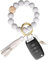 flintronic Schlüsselanhänger Damen Armband Schlüsselbund Silikon Perlen Frauen Armreif, Autoschlüsselanhänger Mehrfarbiges Schlüsselanhänger