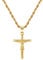 HELLOICE - 18K Gold Plated Crucifix Cross Necklace with 3mm 22 Inch Rope Chain for Men Women, Stainless Steel, No Gemstone