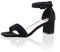 Hitmars Sandali Donna con Tacco Estivi Scarpe Cinturino alla Caviglia Fibbia Punta Aperta Eleganti Cerimonia Nero Taglia 38 EU