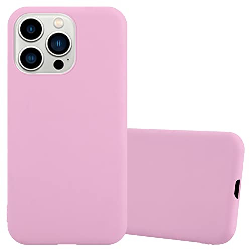 Cadorabo Hülle kompatibel mit Apple iPhone 14 PRO Schutzhülle TPU Silikon Case Candy Design Slim Kratzfest Weiche Gummi mit Rundumschutz Case Hülle für iPhone 14 PRO in Rosa