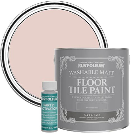 Rust-Oleum Peinture Rose Lessivable pour Sols Carrelés, Finition Mate - Champagne Rosé 2.5L