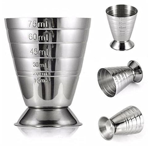 75 ml Messbecher, Messbecher, Getränkewerkzeug, W/ml/oz, Shot Ounce Jigger Bar, gemischt, 15–75 ml, Cocktailbecher