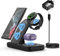 Folding Charger Station for Samsung, 3 in 1 Wireless Fast Charger Dock for Galaxy Watch 6/6pro/5Pro/5/4/3/Active 2, Samsung S23/S22 Ultra/S21/S20/Note20/Z Flip 4/3/Z Fold, Galaxy Buds Stand (Black)