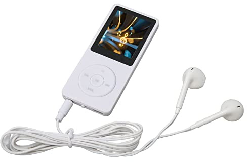 8 GB MP3 Player mit 1,8 Zoll Bildschirm, Erweiterbar auf 64 GB, 30 Stunden Wiedergabezeit, Multifunktions Sport Musik Player (Weiß)