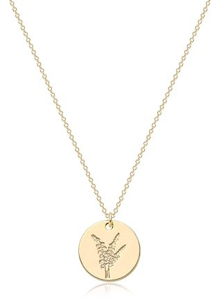 Jenosy Kette Damen Gold Kette mit Geburtsblumen Dezember Personalisierte Kette mit Blume Zarte Kette mit Stechpalme Anhänger Hypoallergene Vergoldete Kette Modeschmuck für Frauen und Mädchen