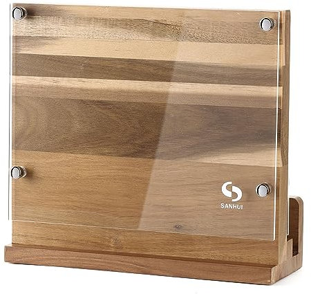 SANHUI natürliche Akazienholz messerlose Messerhalter, elegante und praktische doppelseitige magnetische Messerhalter, bequem und langlebig, perfekt geeignet für Küche Display-Messer