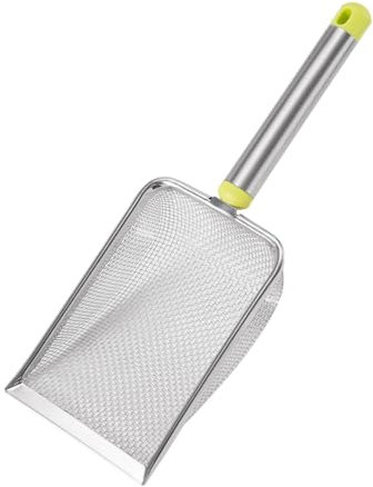 AWHAO Pelle à Litière pour Chat Petit Trou, Pelle à Crotte en Acier Inoxydable, Ramasse Crotte pour Chat Lapin Cochon d'Inde, Maille 3.8X3.8mm