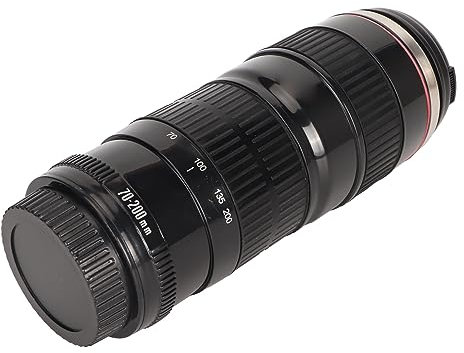 WGFOIP Camera Lens Coffee Mug, Travel Coffee Cup Camera Accessories, Novelty Gifts for Photographers Men and Women (Black)