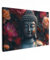 MuchoWow© Wandbilder 90x60 cm Schlafzimmer Home Deko Wohnung Bild Wohnzimmer Fotoleinwand Wand Bilder Leinwand Wall Decor Buddha - Blumen - Statue - Kunst
