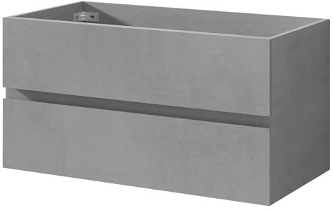 UEV Waschbeckenunterschrank hängend 90cm, Badezimmerschrank mit 2 Schubladen, Soft-Close-System, Waschplatz, Waschtischunterschrank, Waschtisch, Badmöbel für Gäste WC, dunkel grau