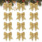 GXFCING 12 Stück Weihnachtsschleifen, Gold Glitzer Schleifen Weihnachtsbaum, Bogen Schleife, Weihnachtsbaumschmuck Schleifen für Weihnachten Party, Weihnachtskranz, Weihnachtsbaum, 15x12cm