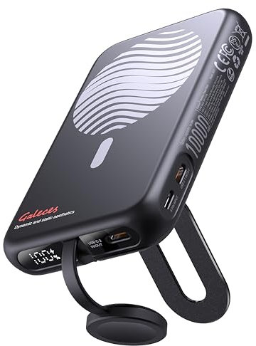 Galeces Batterie Externe sans Fil Magnétique 10000mAh Power Bank Portable 20w Charge Rapide Chargeur Induction pour Iphone 16/15/14/13/12 l'iWatch l'Airpods