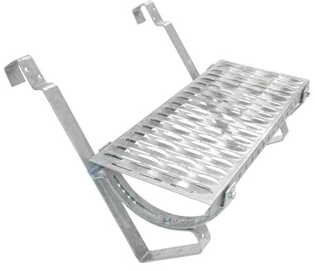 Decket Laufrost für Dach & Schornstein, Komplettset Typ L mit Dachtritt, Haltern, Befestigungen & Befestigungsschrauben, Trittfläche zur Bewegung auf dem Dach, Laufgitter, 80 cm Länge, Verzinkt