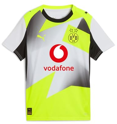 PUMA BVB Away Jersey Replica Jr Silver Mist-Yellow ALERT - 140