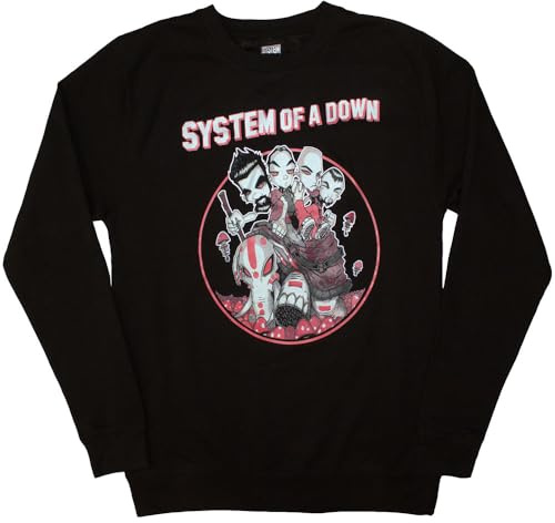 Rock Off officially licensed products System Of A Down Mushroom People Sweatshirt XL Black