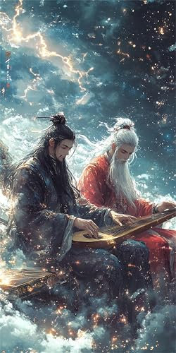 Malen Nach Zahlen Mann Malen Nach Zahlen Erwachsene Japan Malen Nach Zahlen Kinder Anfänger Bastelset mit Rahmen 50x100cm, 5D DIY Ölgemälde Kit für Zimmer Deko Wohnzimmer, Geschenke für Frauen