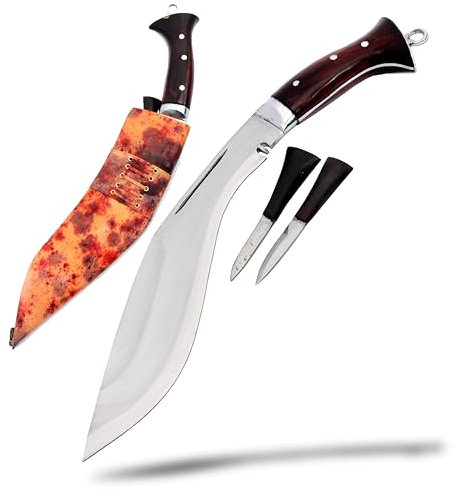 THE NEPAL Einzigartige 30,5 cm Balance Kukri Machete – Handgefertigter nepalesischer Khukuri mit Palisandergriff, Karda, Chakmak und Lederscheide – speziell für Präzision und Haltbarkeit entwickelt