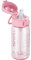 OLDLEY Kids Water Bottles with Straw 420ml/14oz BPA Free Tritan Water Bottle with Handle Leakproof Time Marker School Sports Drinking Bottle for Toddler Boys Girls (Pink)