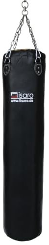 Lisaro Profi Boxsack/Sandsack 150cm | geeig. für Jede Sportart | Ca. 40 kg | gefüllt/ungefüllt | inkl. Vierpunkt - Stahlkette | Material Kunstleder (Vinyl) | Studioqualität (ungefüllt)