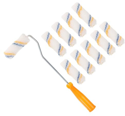 Veemoon 10PCS Long Reach Radiator Roller Kit - 4 Inch Mini Paint Roller Set with Covers for and Office Wall Painting - Ideal for Radiators and Tight Spaces