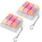 2 Pcs Keyboard Fidget Toy 9-in-1 Keyboard Fidget Clicker Decompression Button Toys for Adults Stress Relief Fidget Keychain (Pink)