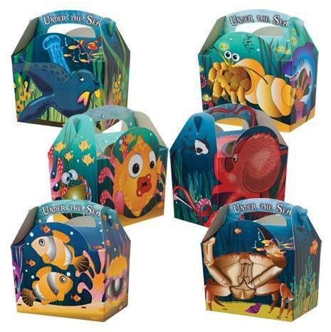 10 x Childrens Cardboard Lunch/Party Boxes Under the Sea Design