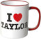 WANDKINGS® Tasse, Spruch: I Love Taylor - ROT, Keramik, 0,3 l, Spülmaschinenfest