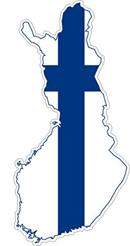 Finland Flag Map Self-Adhesive Vinyl Car Sticker