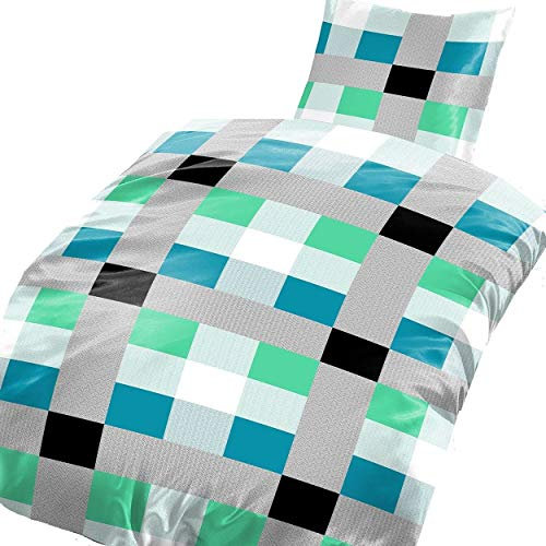 pro-tex Bettwäsche Mikrofaser KARO Timothy,mit RV,4-teilig 135 x 200
