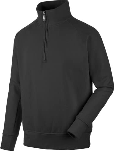 WÜRTH MODYF Arbeitstroyer Job+ – weicher Pullover mit Stehkragen und Viertel-Reißverschluss – perfekt für Handwerk, Werkstatt, Arbeiten im Freien schwarz – Größe XL