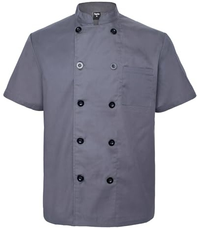 TOPTIE Unisex Short Sleeve Chef Coat Jacket