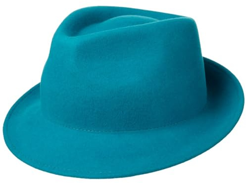 Lipodo Trilby Hat Wool Felt Made in Italy Men Fall Winter Petrol Blue
