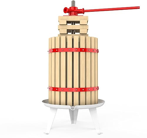 ejwox 1,6 litros/3,2 Galón/4,75 galón de madera maciza Manual de cesta de fruta y vino prensa