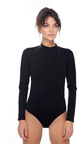 Evoni Damen Body langarm | Thermo Bodysuit mit Stehkragen für den Winter | warmer Langarmbody blichdicht | Thermoshirt | Thermounterwäsche