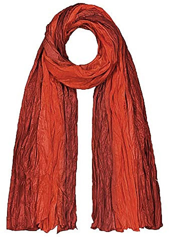 Japanwelt Seidentuch elegantes Damen Halstuch Crash-Schal 100% Seide silkroad 90 x 180 cm Verlauf Weinrot