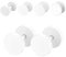 Cupimatch 4 Paare Unisex Hantel Ohrringe Damen Piercing Ohr Schmuck Herren Ohrstecker Edelstahl 8mm, Weiß