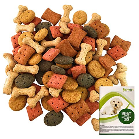 Munch & Crunch Bikkies Assorted Treats - 3 x 350g Multipak Dog Biscuits Shapes - Dog Food Mixer Treats Biscuit - Made In UK - With A Dog Care Booklet