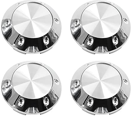 sourcing map 4 Stück Radnabenkappen 68mm Chrom Radkappen Radnabenabdeckung, Nabenkappen mit Abzeichen Aufkleber Silber