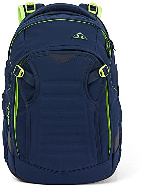satch Match Schulrucksack 45 cm Laptopfach, Dark Blue Neon Yellow
