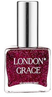 London Grace Glitter Nail Polish | Ruby 12ml | Ruby Red | Long Lasting Vegan & Vibrant Glitter Finish | Quick Dry, Chip-Resistant, & No Nasties Formula