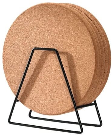 4 round cork placemats, Set-Round Cork mat Kitchen Pot mat, can be Used for hot Pot, pan and Kettle