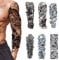 6 feuilles Tatouage temporaire pour homme femmes，Plein Bras Tatouages Éphémères Manchette tatouage，Autocollants tatouages ​​faux bras animaux。