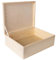 Creative Deco XL Große Holzkiste mit Deckel | 40x30x14 cm (+/-1cm) | Erinnerungsbox Baby Holzbox mit Deckel Unlackiert Kasten Silberscharniere | Für Dokumente Spielzeug Werkzeuge | ROH UNGESCHLIFFEN