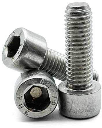 M2.5 (2.5mm X 10mm) Socket Cap Screw Hex Head Allen Bolts A2 Stainless Steel (Pack of 20)