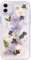 Efitoo Designed for iPhone 11 Pressed Flower Case, Cute Bling Glitter Sparkle Clear with Design Soft Silicone TPU Rubber Dried Real Floral Aesthetic Case for Women Girls (Navy Flower)