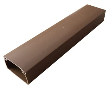 Self Adhesive Electrical Cable Mini Trunking PVC TV Tube Wire Conduit Tidy Plastic Cover Organiser Management Duct Ducting White Brown Black Silver Red Multi Size (16mm x 16mm x 1m, Brown)
